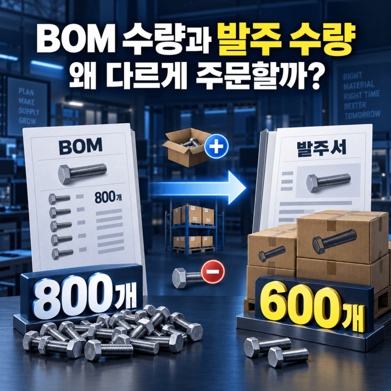 BOM 수량과 발주 수량이 다른 이유｜불량·예비품·MOQ 계산 방법