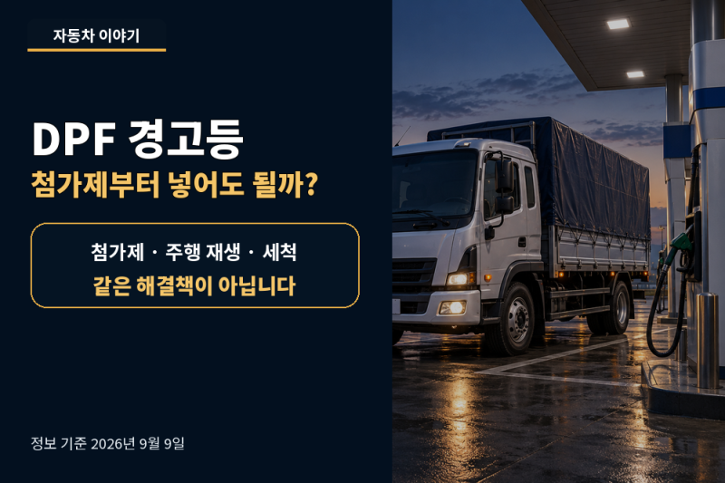 DPF 경고등, 첨가제부터 넣어도 될까? 주행 재생·강제 재생·세척 구분법