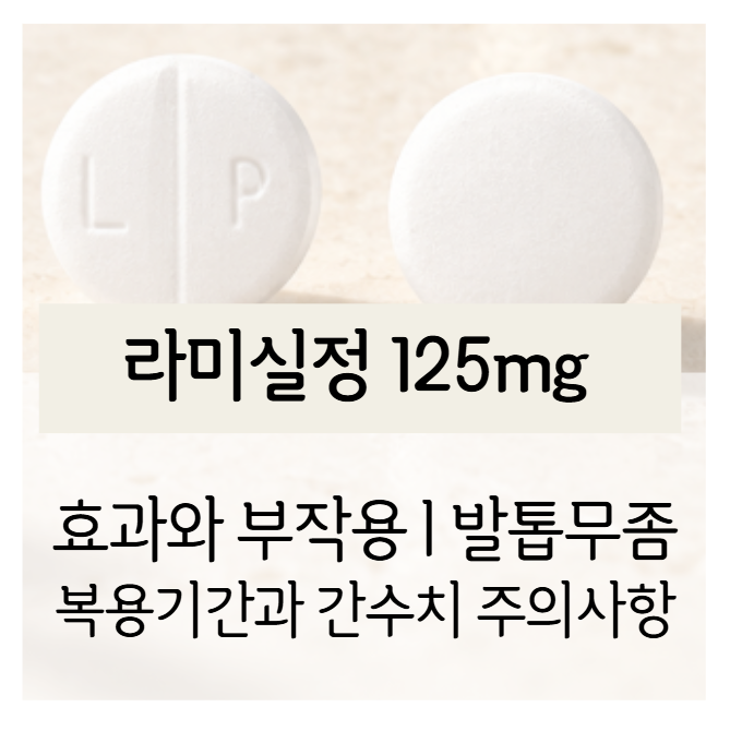 라미실정 125mg 효과와 부작용｜발톱무좀 복용기간과 간수치 주의사항