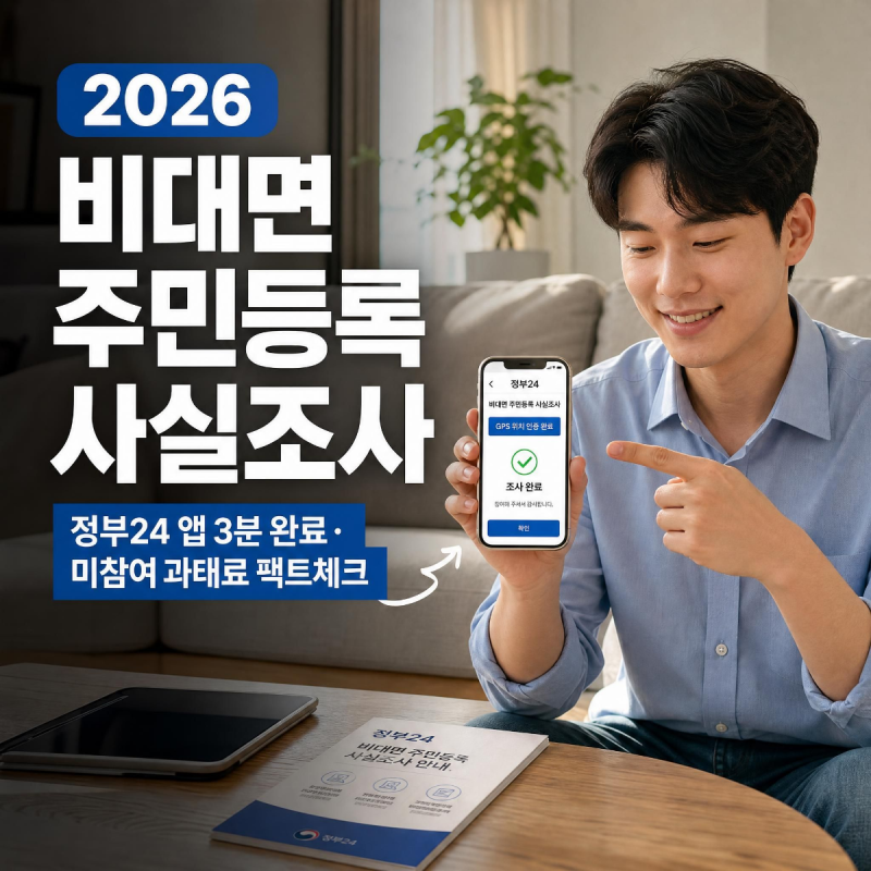 2026 비대면 주민등록 사실조사 정부24 신청 기간과 미참여 과태료 기준은 어떨까?