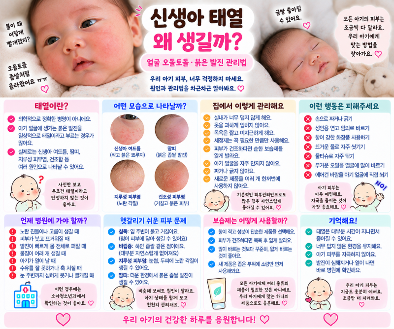 신생아 태열 왜 생길까? 얼굴 오돌토돌·붉은 발진 관리법
