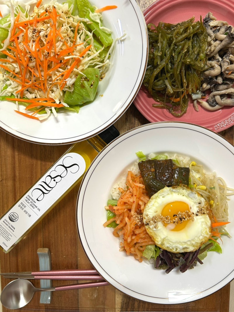 국산 생참기름 청림원 열제로 생참기름 냉압착이라 더 담백하게 먹어봤어요