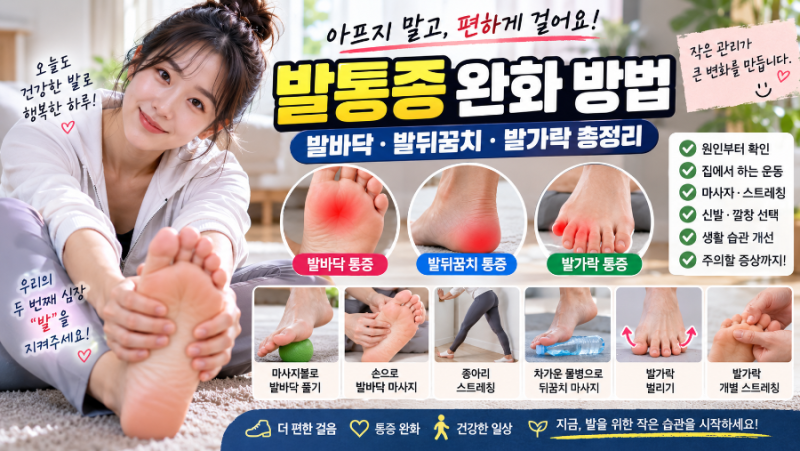 발통증 위치별 원인과 완화 방법 - 발바닥,발뒤꿈치,발가락 어디가 아픈가요?