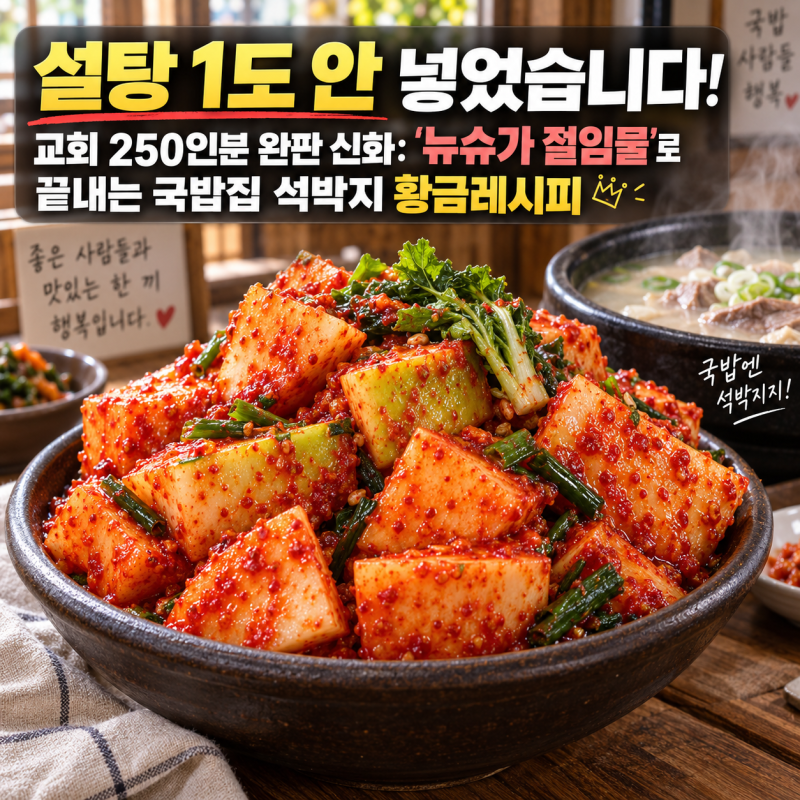 "설탕 넣으면 국물이 끈적해집니다" 국밥집 석박지 황금레시피 무 절인 물 버리지 않는 비결