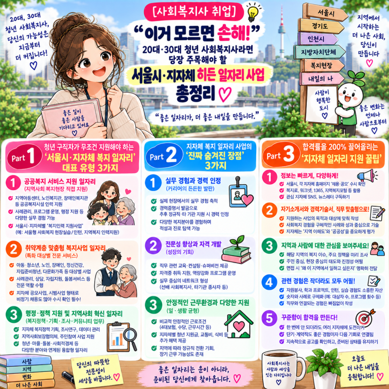 [사회복지사 취업] 20·30대 사회복지사라면 꼭 확인할 서울시·지자체 일자리