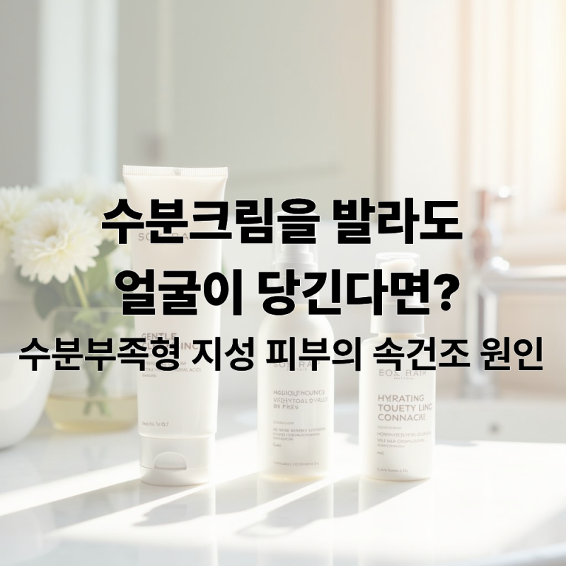 수분크림을 발라도 얼굴이 당긴다면? 수분부족형 지성 피부의 속건조 원인과 아침·저녁 스....