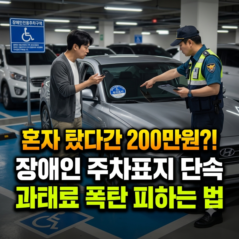 "부모님 장애인 스티커 붙이고 혼자 탔다간 200만 원!" 장애인 주차표지 부정사용