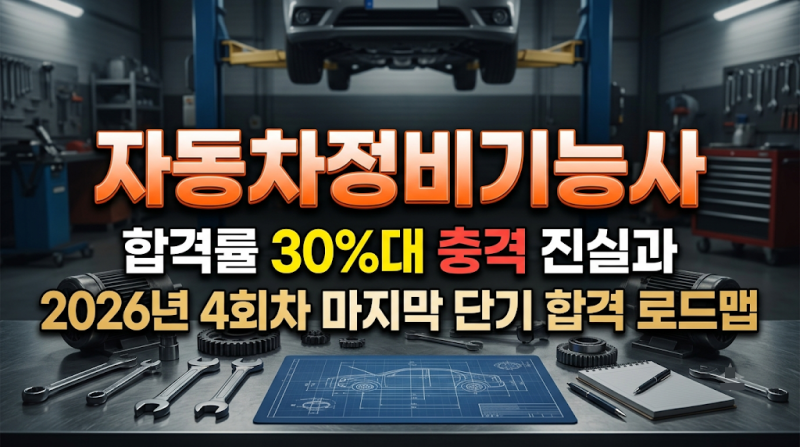 자동차정비기능사 합격률 30%대 충격 진실과 2026년 4회차 마지막 단기 합격 로드맵