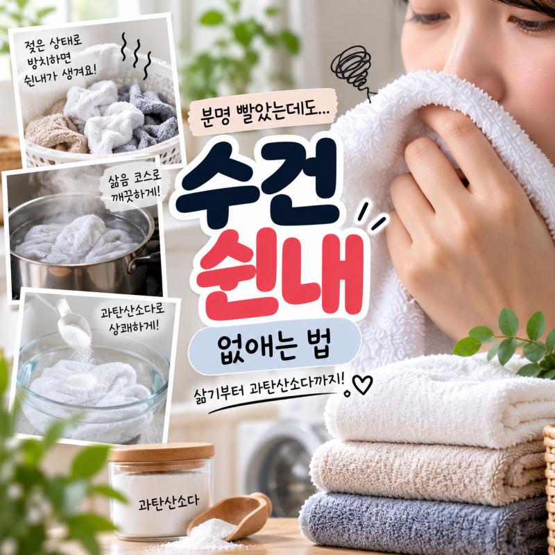 수건 쉰내 없애는법, 삶기부터 과탄산소다 활용까지