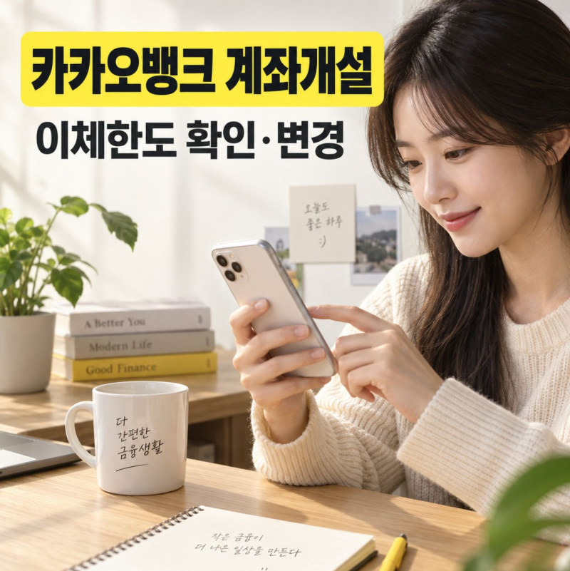 카카오뱅크 계좌개설 방법과 이체한도 확인·변경하기
