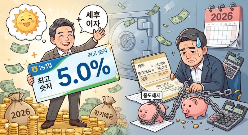 농협 정기예금 금리 2026, 최고 숫자보다 세후 이자와 중도해지가 갈린다