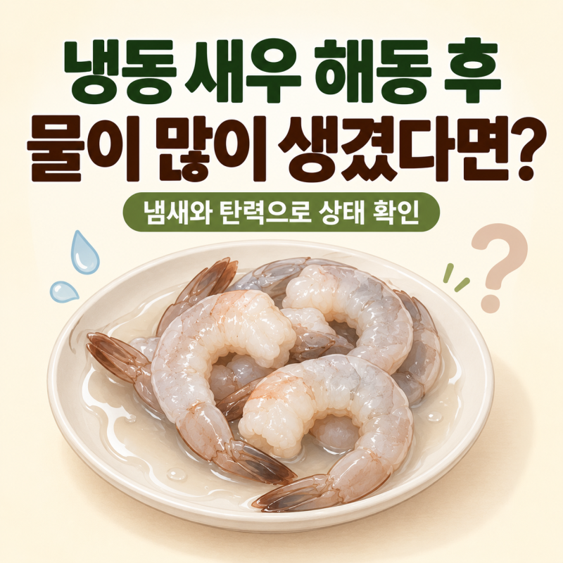 냉동 새우 해동 후 물이 많이 생겼다면? 냄새와 탄력으로 상태 확인하는 기준