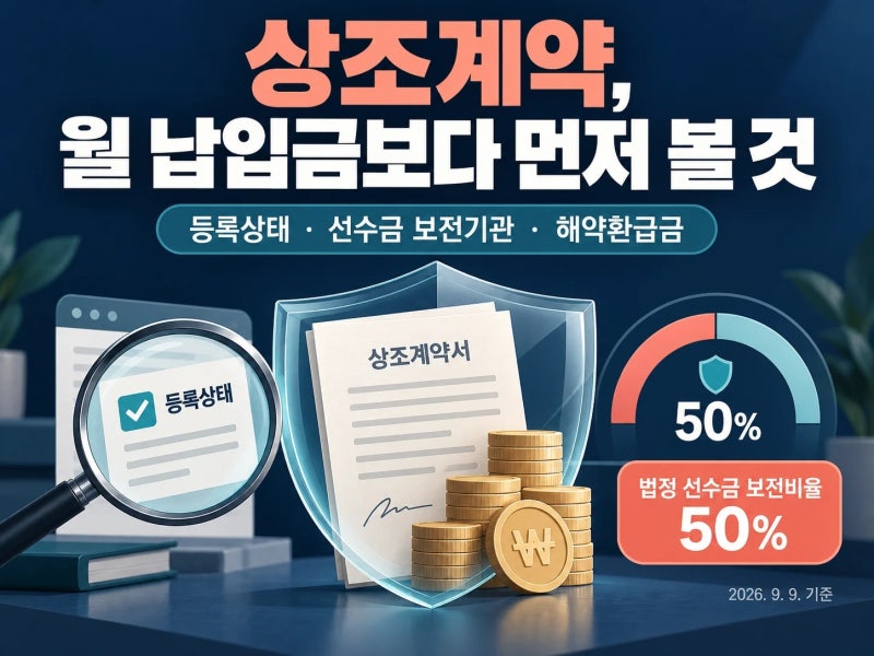 상조 가입 전 월 납입금보다 선수금이 어디에 보전되는지 보세요