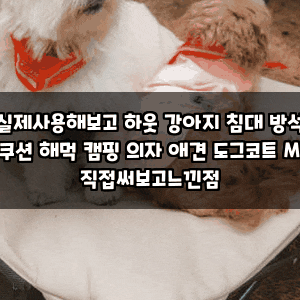 실제사용해보고 하웃 강아지 침대 방석 쿠션 해먹 캠핑 의자 애견 도그코트 M 직접써보고느....