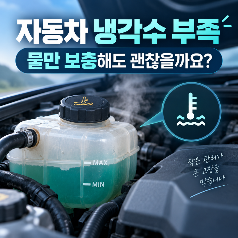 자동차 냉각수 부족, 물만 보충해도 괜찮을까요?