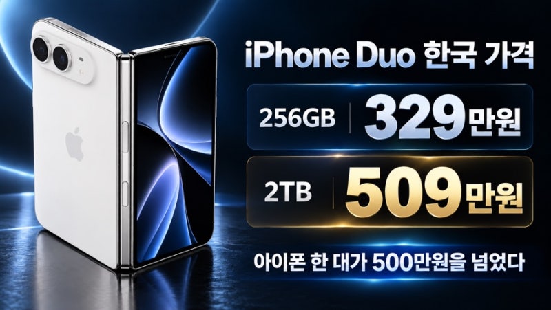 “아이폰 한 대가 509만원?” iPhone Duo 한국 가격·출시일 공개(가격, 디자인, 스펙 총정리)