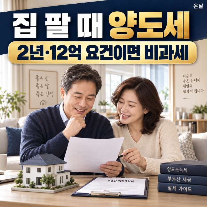 1가구 1주택 양도소득세 비과세 조건 총정리, "실거주 2년 요건부터 12억 원 기준까지!"
