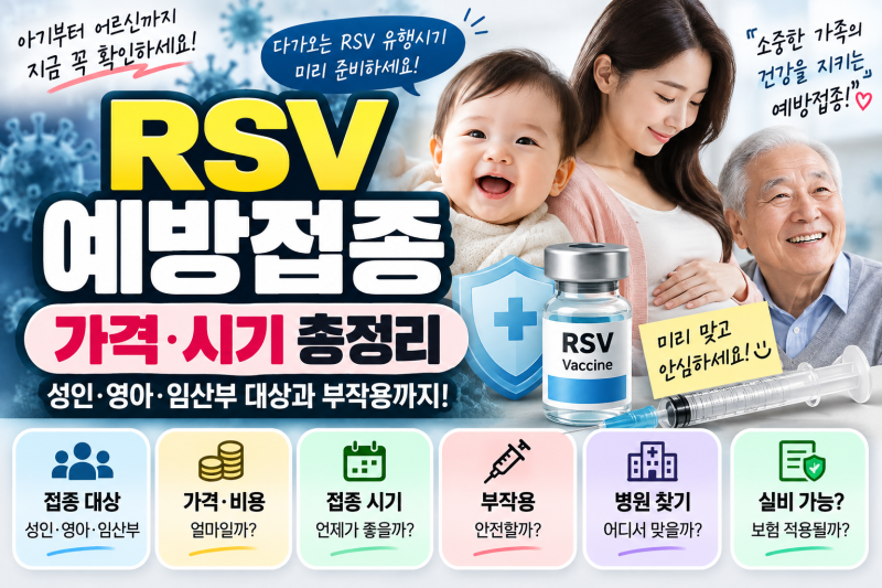 RSV 예방접종 가격·시기 총정리｜성인·영아·임산부 대상과 부작용