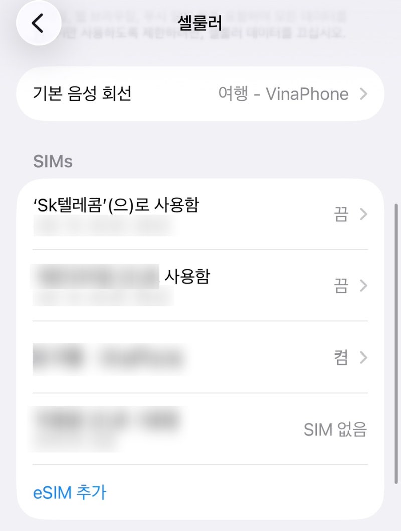 아이폰 해외 유심 esim 등록 방법 및 도시락통 이심 구매 후기
