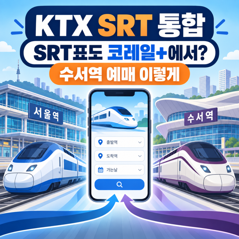 KTX SRT 통합, 이제 SRT표도 코레일+에서 예매할까?