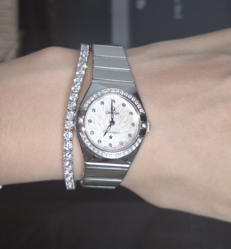 아이스볼 ice tennis bracelet 3mm - 화이트골드 (무신사 체험단 광고)