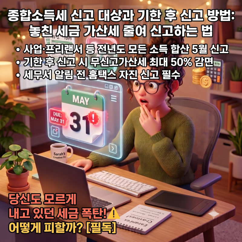 종합소득세 신고 대상과 기한 후 신고 방법: 놓친 세금 가산세 줄여 신고하는 법
