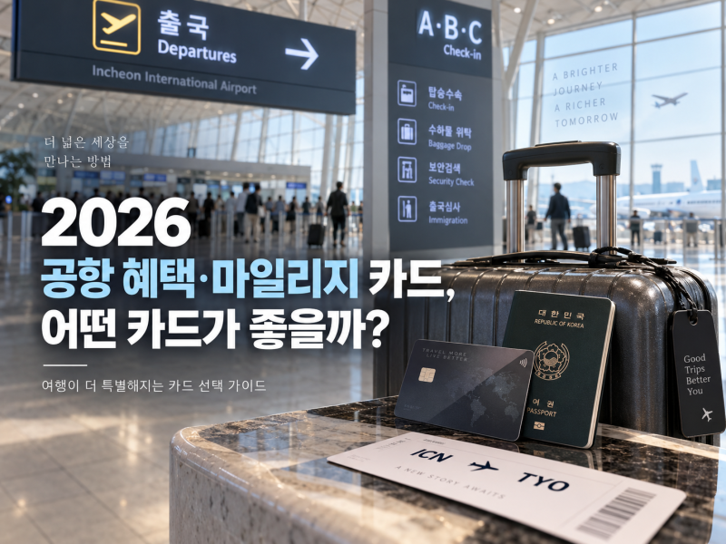 2026 카드사별 공항 혜택 총정리 라운지 주차 할인부터 대한항공 마일리지 추천카드까지