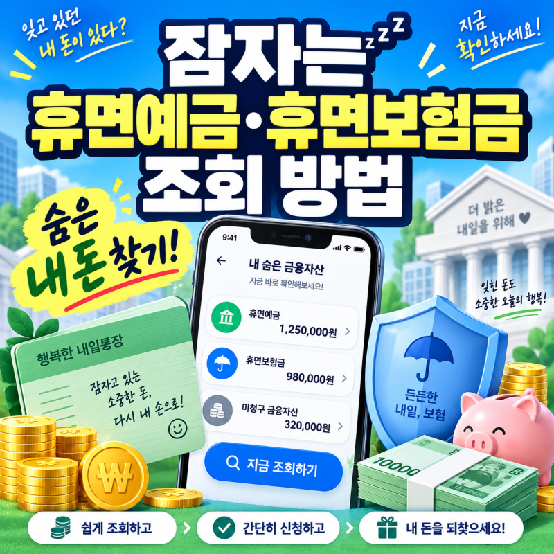 잠자는 휴면예금·휴면보험금 조회 방법: 어카운트인포에서 수수료 없이 즉시 계좌 이체하기