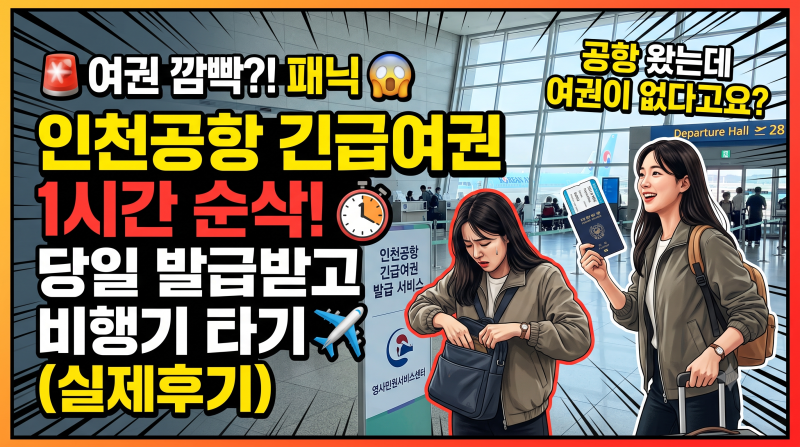 "공항 왔는데 여권이 없다고요?" 인천공항 긴급여권 1시간 만에 당일 발급받고 비행기 탄 썰