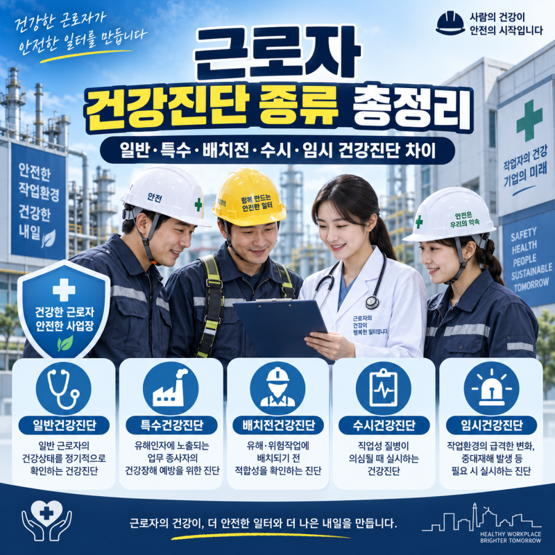 근로자 건강진단 종류 총정리｜일반·특수·배치전·수시·임시 건강진단 차이