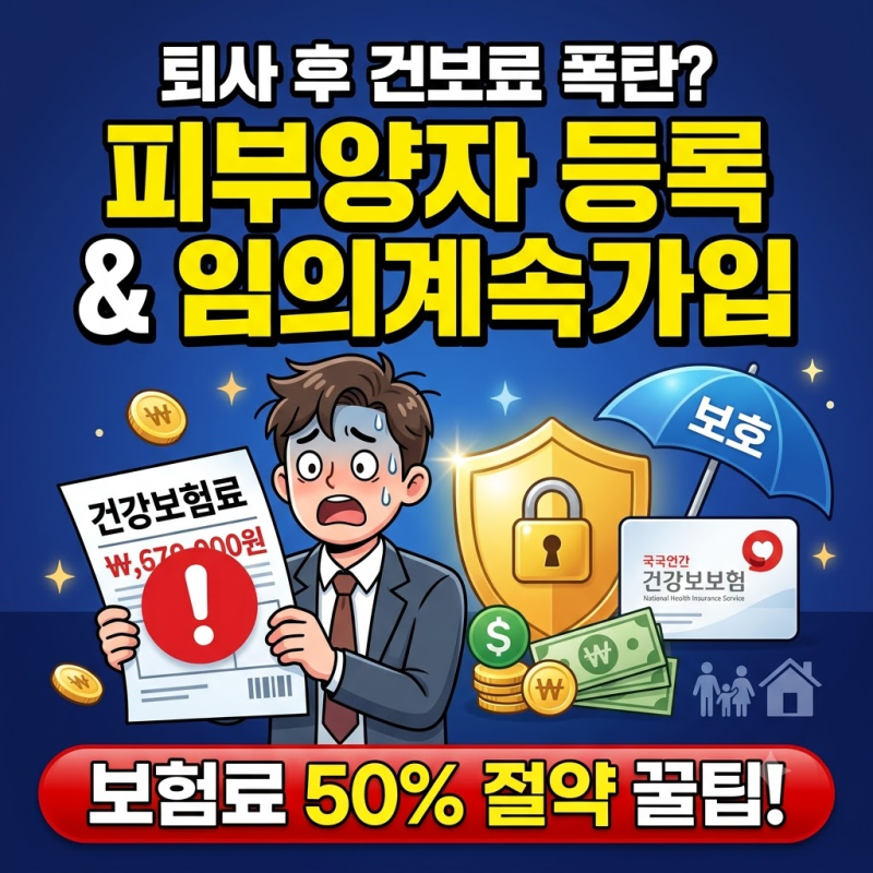 퇴사 후 건강보험 피부양자 등록 조건 및 임의계속가입 신청 팁
