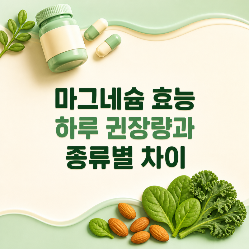 마그네슘 효능과 하루 권장량, 종류별 차이와 주의사항