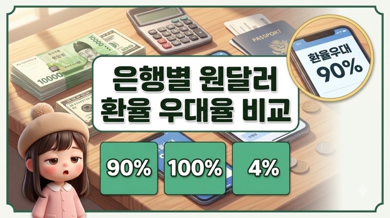은행별 원달러 환율 우대율(환전 할인율) 비교 가이드