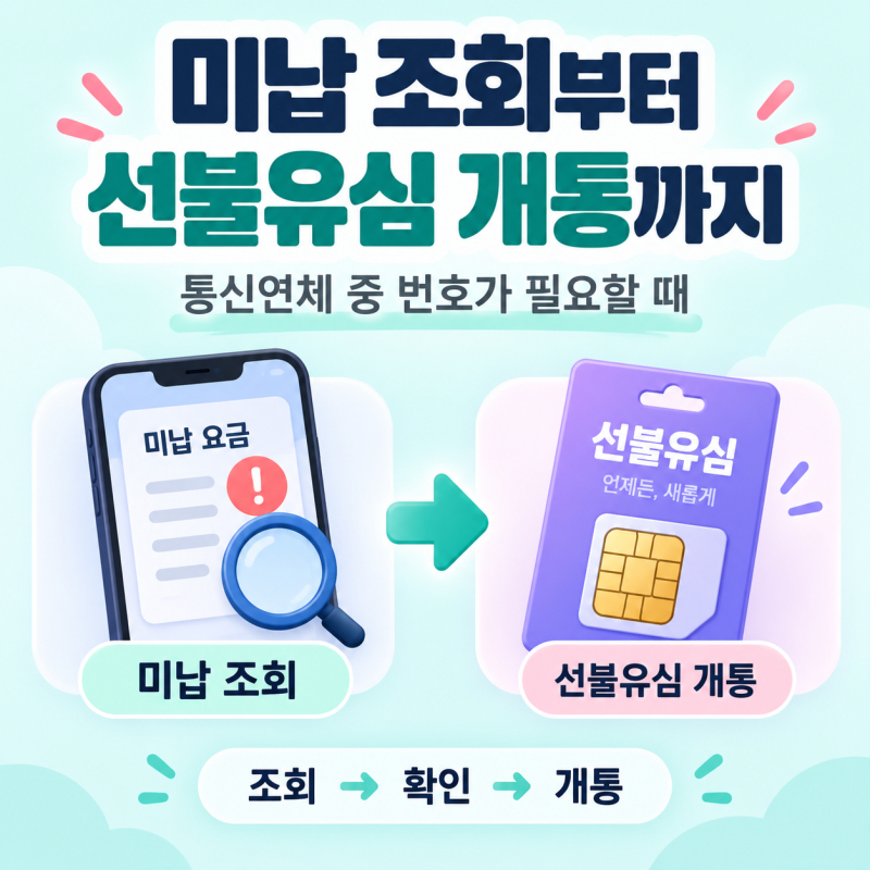 휴대폰 미납 조회부터 선불유심 개통까지, 통신연체 중 번호가 필요할 때