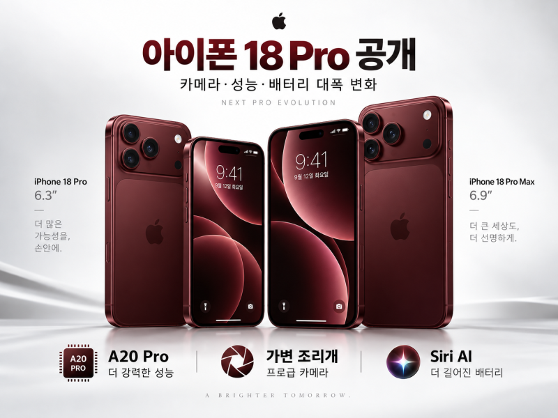 아이폰 18 Pro 가격 얼마?｜한국 사전예약 9월 12일·출시일·색상 총정리