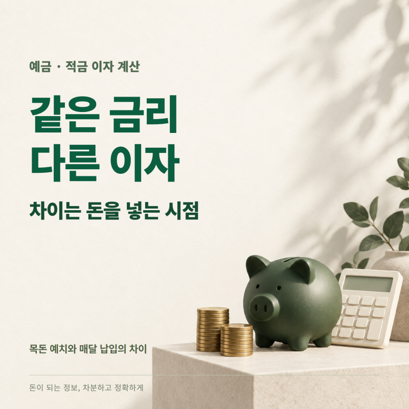 적금 이자가 생각보다 적은 이유 — 예금 적금 차이·이자계산기·세후 수령액