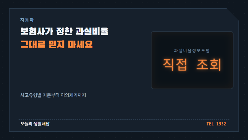자동차 사고 과실비율, 보험사 말만 믿지 말고 직접 확인하는 법