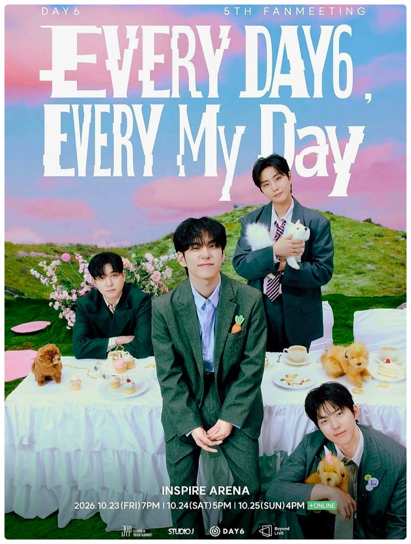 데이식스 5번째 팬미팅! 'EVERY DAY6, EVERY My Day' 콘서트 선예매 티켓팅, 인스파이어 아레나 공연....