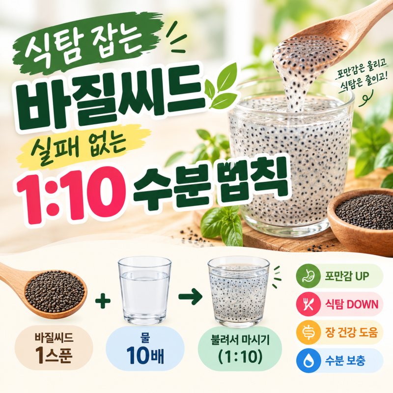 바질씨드 다이어트 포만감 부작용 주의사항 총정리