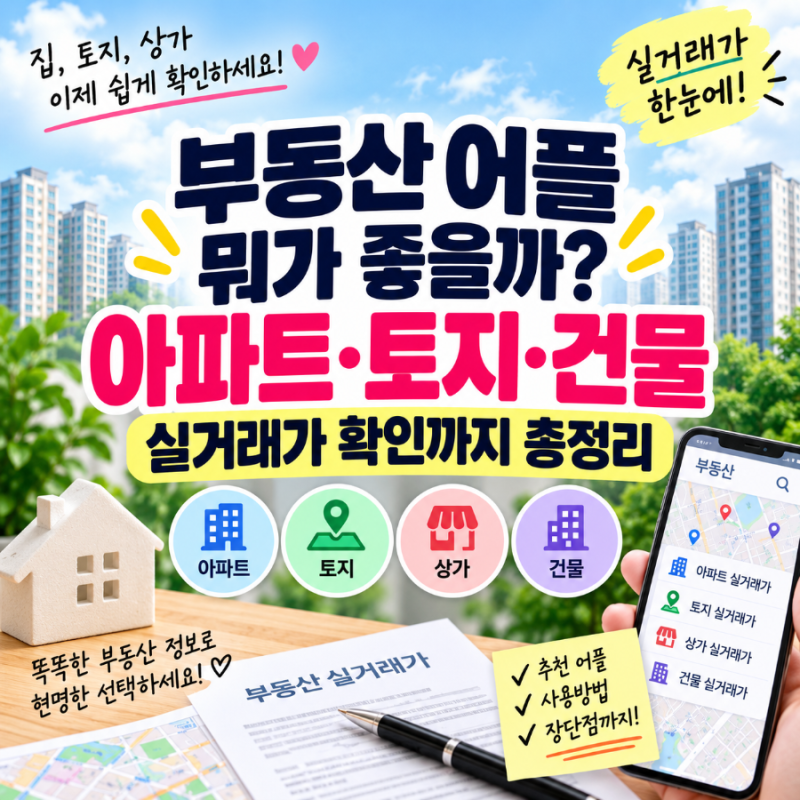 부동산 어플 뭐가 좋을까? 아파트·토지·건물 실거래가 확인까지 총정리