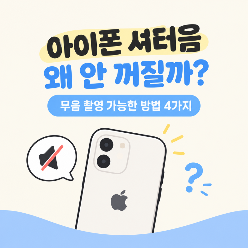 아이폰 셔터음 왜 안 꺼질까? 무음 촬영 가능한 방법 4가지