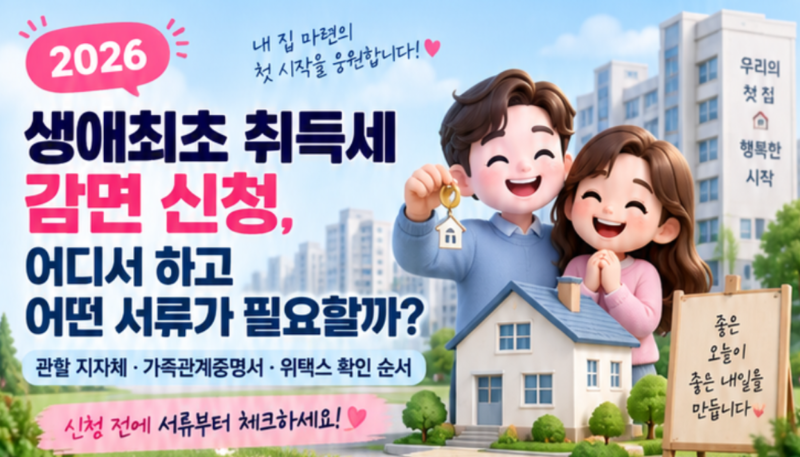 생애최초 취득세 감면은 어디서 신청하고 어떤 서류가 필요할까?