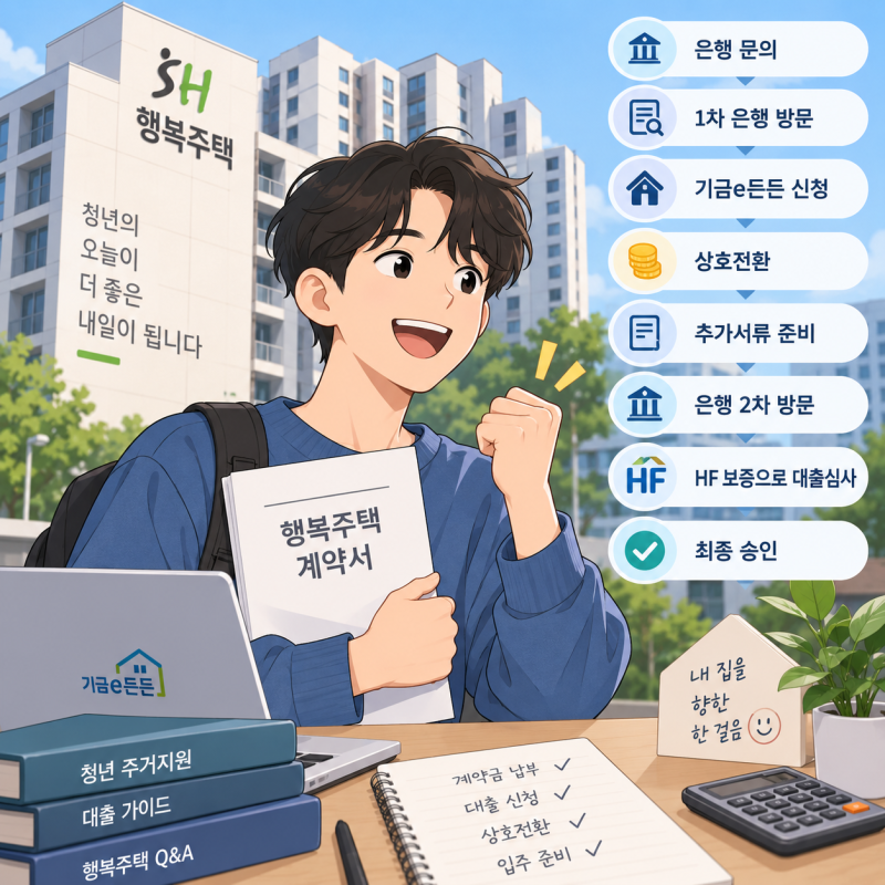 SH 행복주택 대출 후기｜기금e든든·HF·상호전환·은행 심사까지 실제 과정
