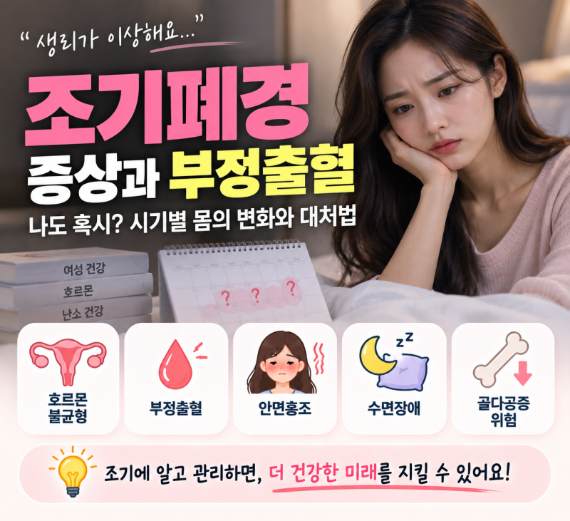 조기폐경 증상과 부정출혈 나도 혹시?! 시기별 몸의 변화와 대처법!