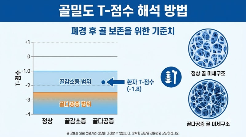 폐경 후 뼈가 약해지는 이유와 골밀도 T-score 수치 읽는 법
