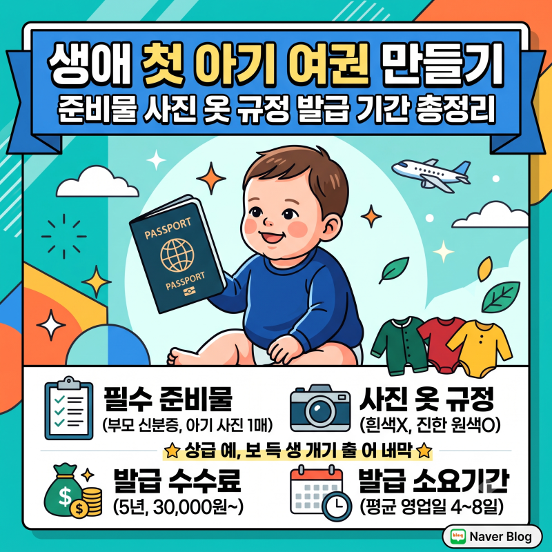 생애 첫 아기 여권 만들기 준비물 사진 규정 발급 기간 확인