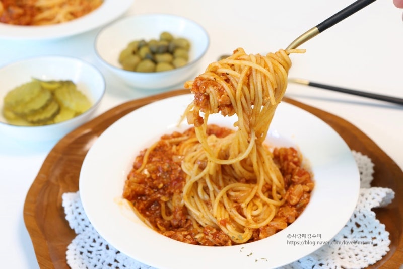 토마토 파스타 레시피 스팸 활용 요리 토마토스파게티 만들기
