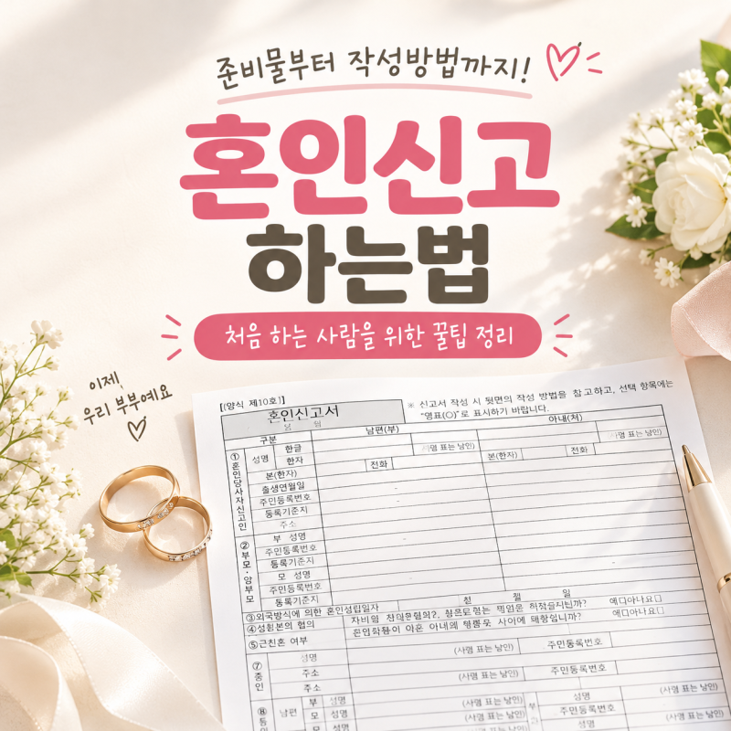 혼인신고 하는방법 총정리｜준비물부터 혼인신고서 작성방법까지