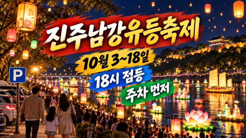 2026 진주남강유등축제 10월 3~18일: 18시 점등 맞춰 주차·귀가 동선 짜기