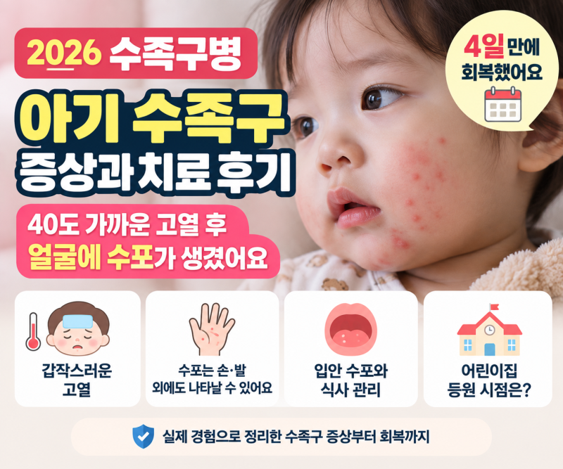 아기 수족구 증상과 치료 후기｜40도 가까운 열 후 얼굴·허벅지에 수포, 4일 만에 회복한 우....